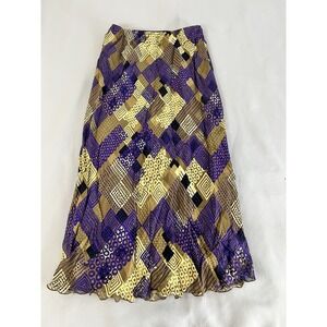 Vintage CLIO 90s Y2K Midi Skirt Sz Medium Multicolor Women's Y2K
